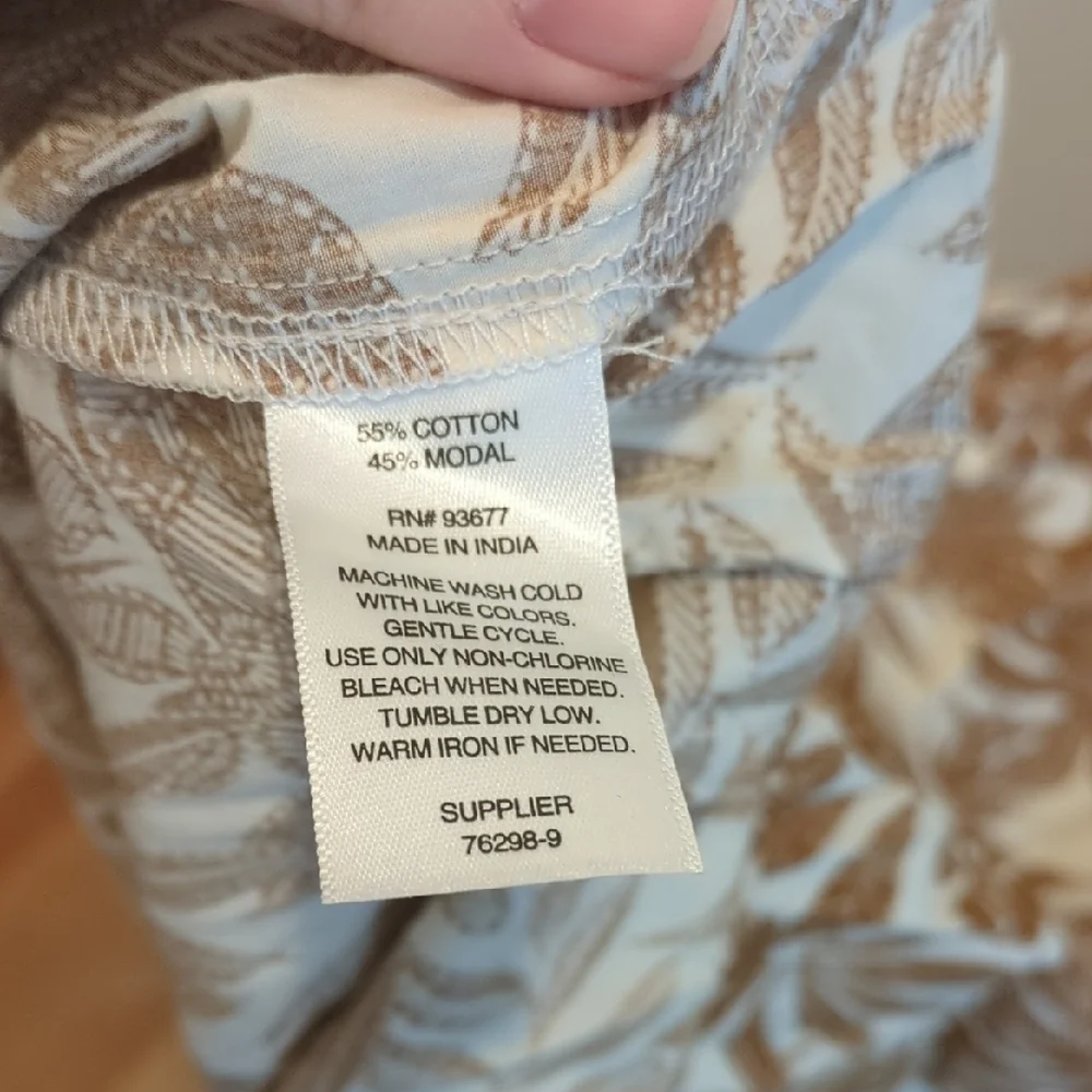 A.N.A Brown Cream floral cotton Midi Sun Dress Resort Boho Festival Size Large - Picture 7 of 7